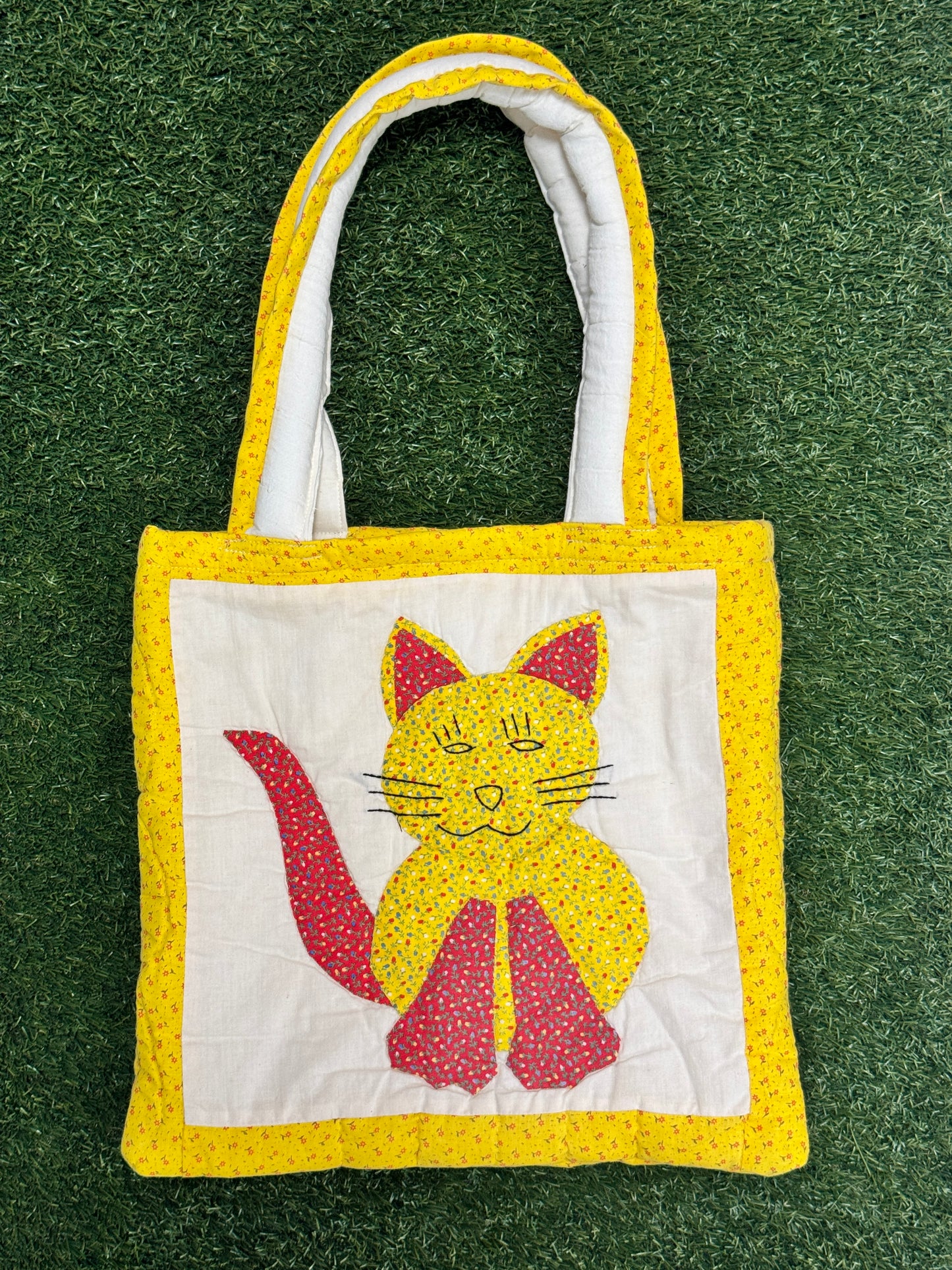 Upcycled Quilted Tote - Fish/Cat | MN X Community