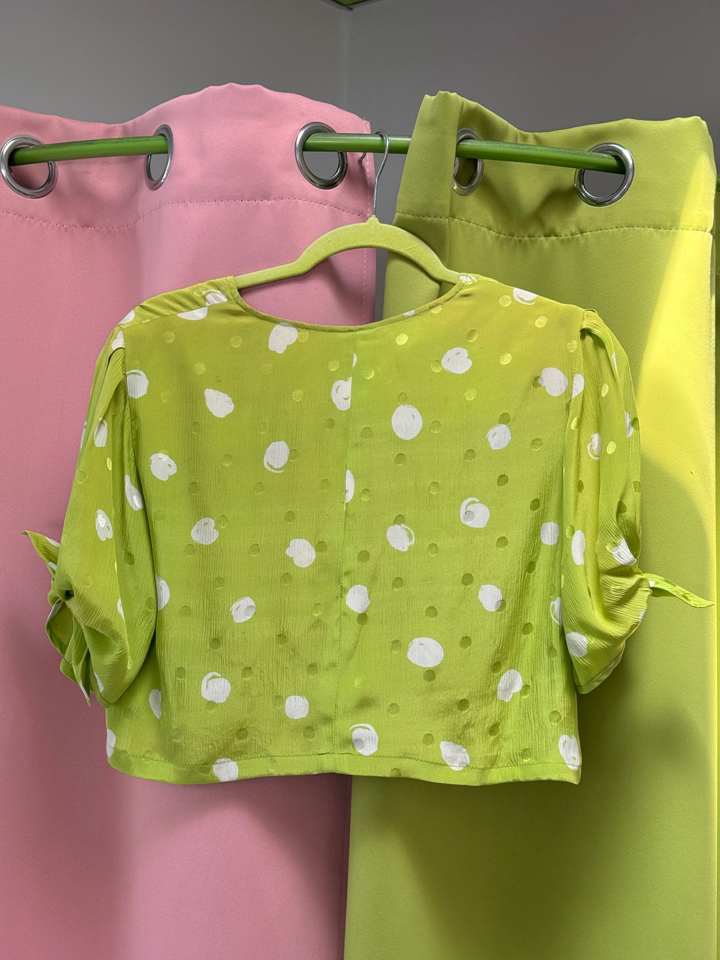 Sz M Upcycled Silk Crop Shirt | Community