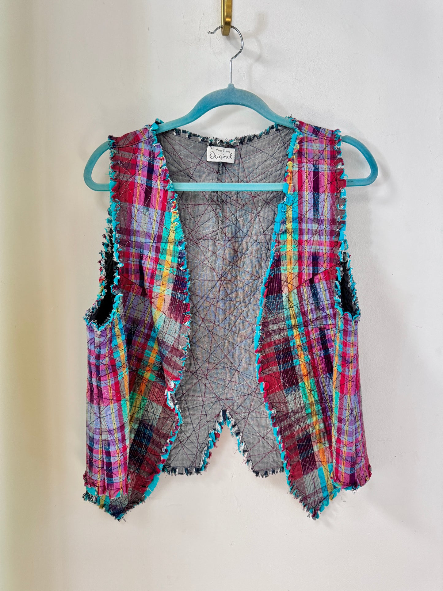 Vintage Handmade Plaid Vest