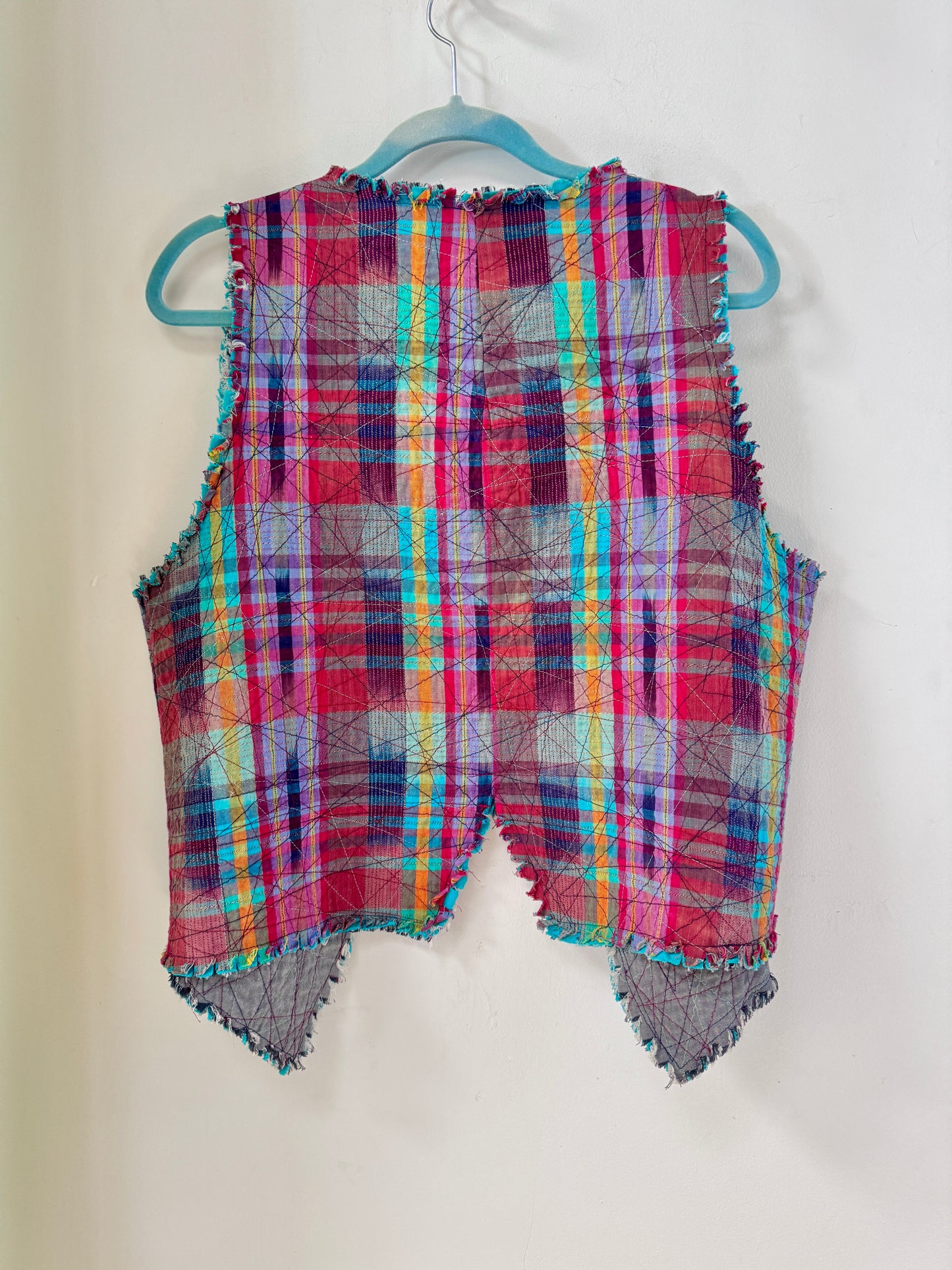 Vintage Handmade Plaid Vest