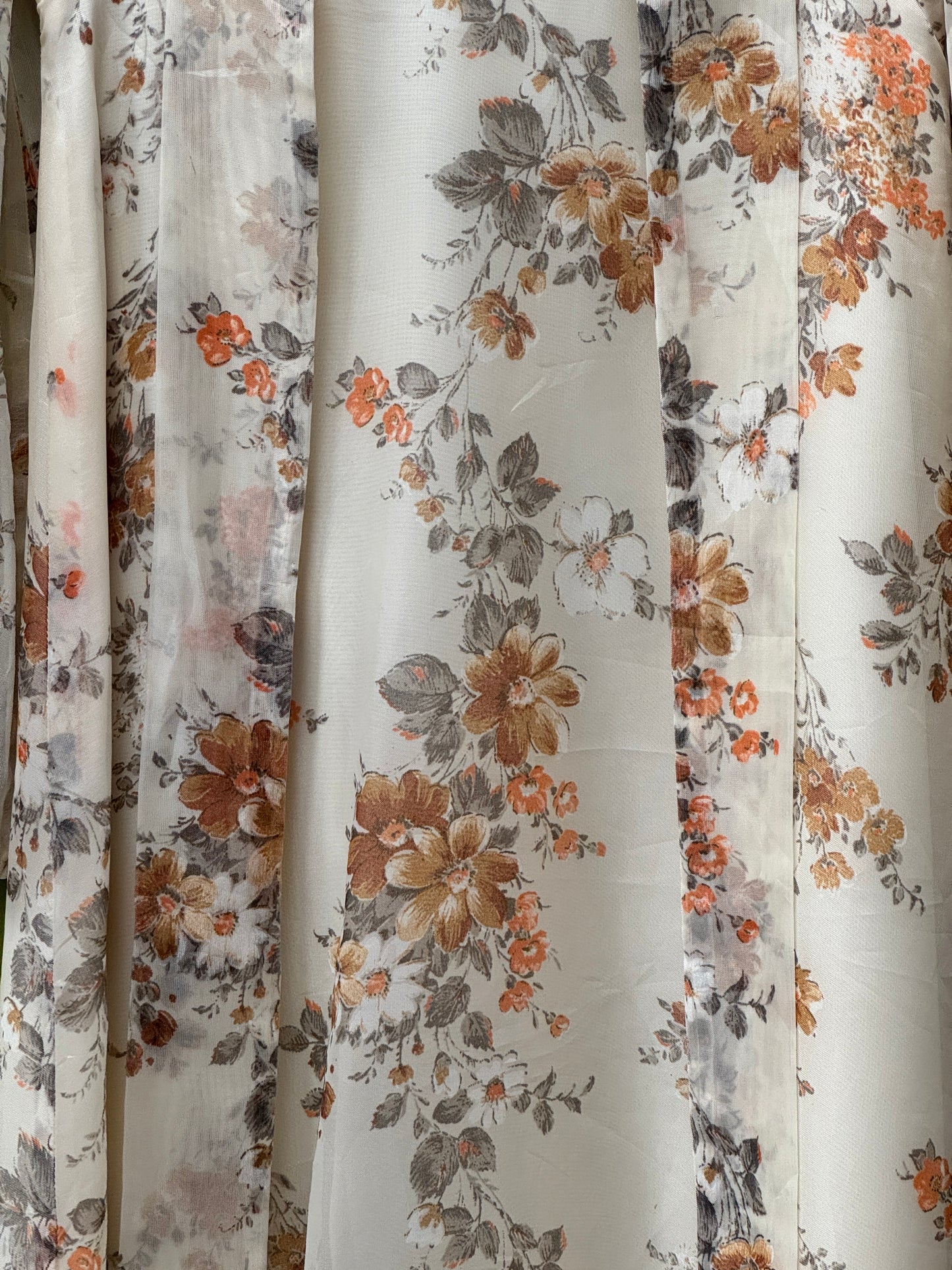 Sz XS/S 1970's Gauzy Floral Maxi Dress