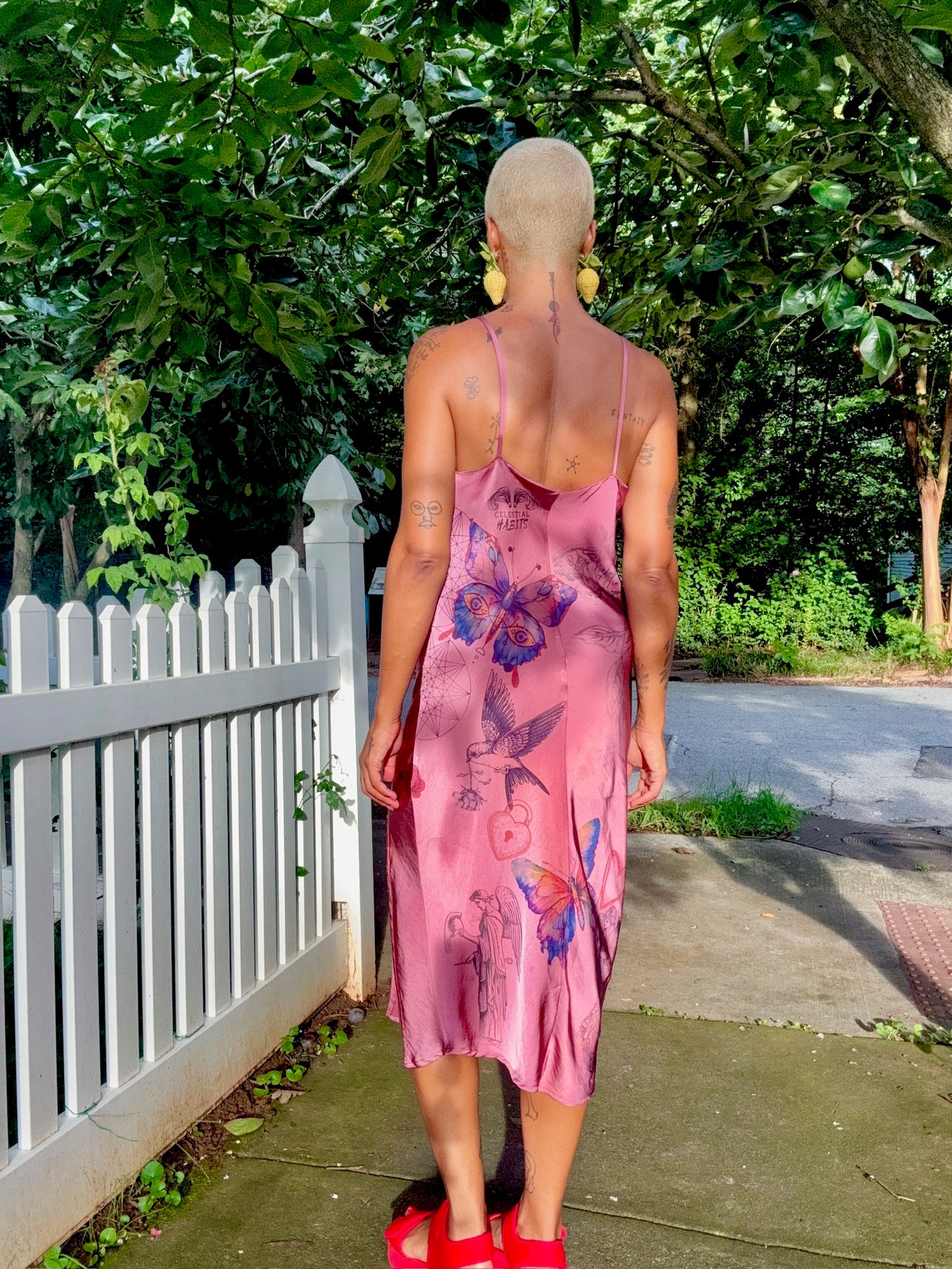 Sz M Mauve Hand-Printed Slip | Celestial Habits