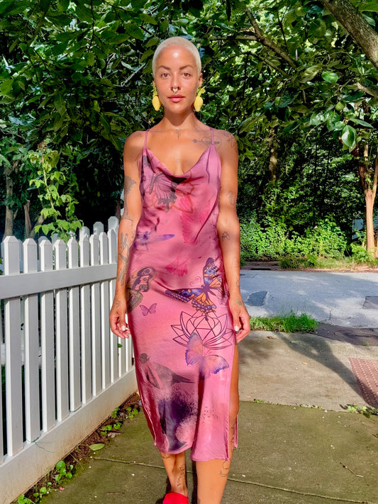 Sz M Mauve Hand-Printed Slip | Celestial Habits