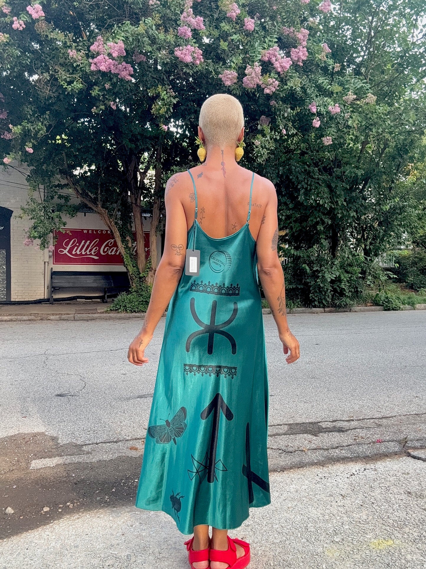 Sz L Emerald Hand-Printed Slip | Celestial Habits