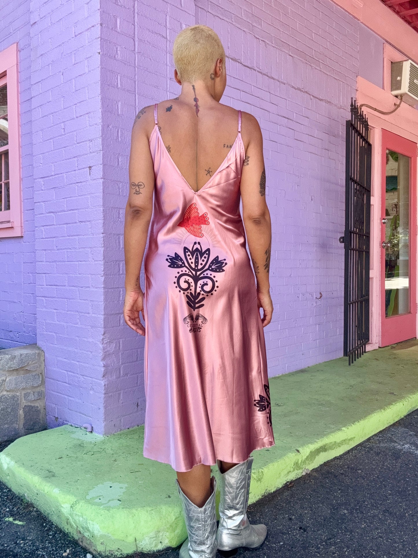 Sz S Hand-Printed Mayan Slip Dress | Celestial Habits