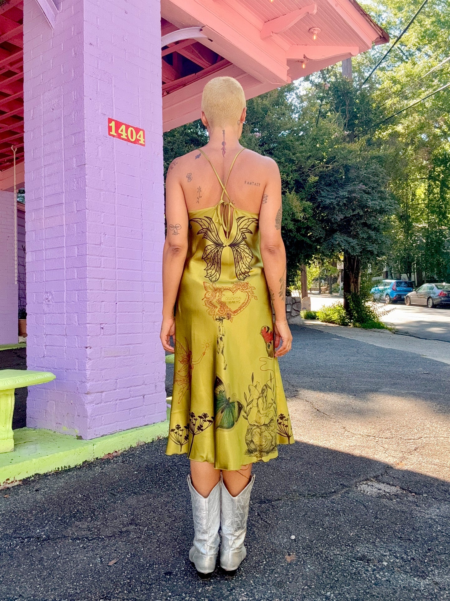 Sz M Hand-Printed Anatomical Heart Slip Dress | Celestial Habits