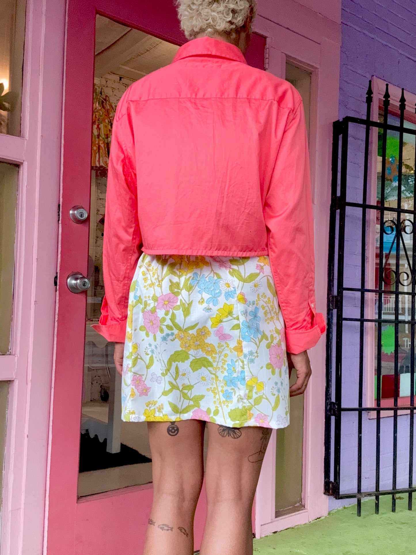 Sz L/XL Upcycled Heart Collar Applique Oxford  | MN X Community