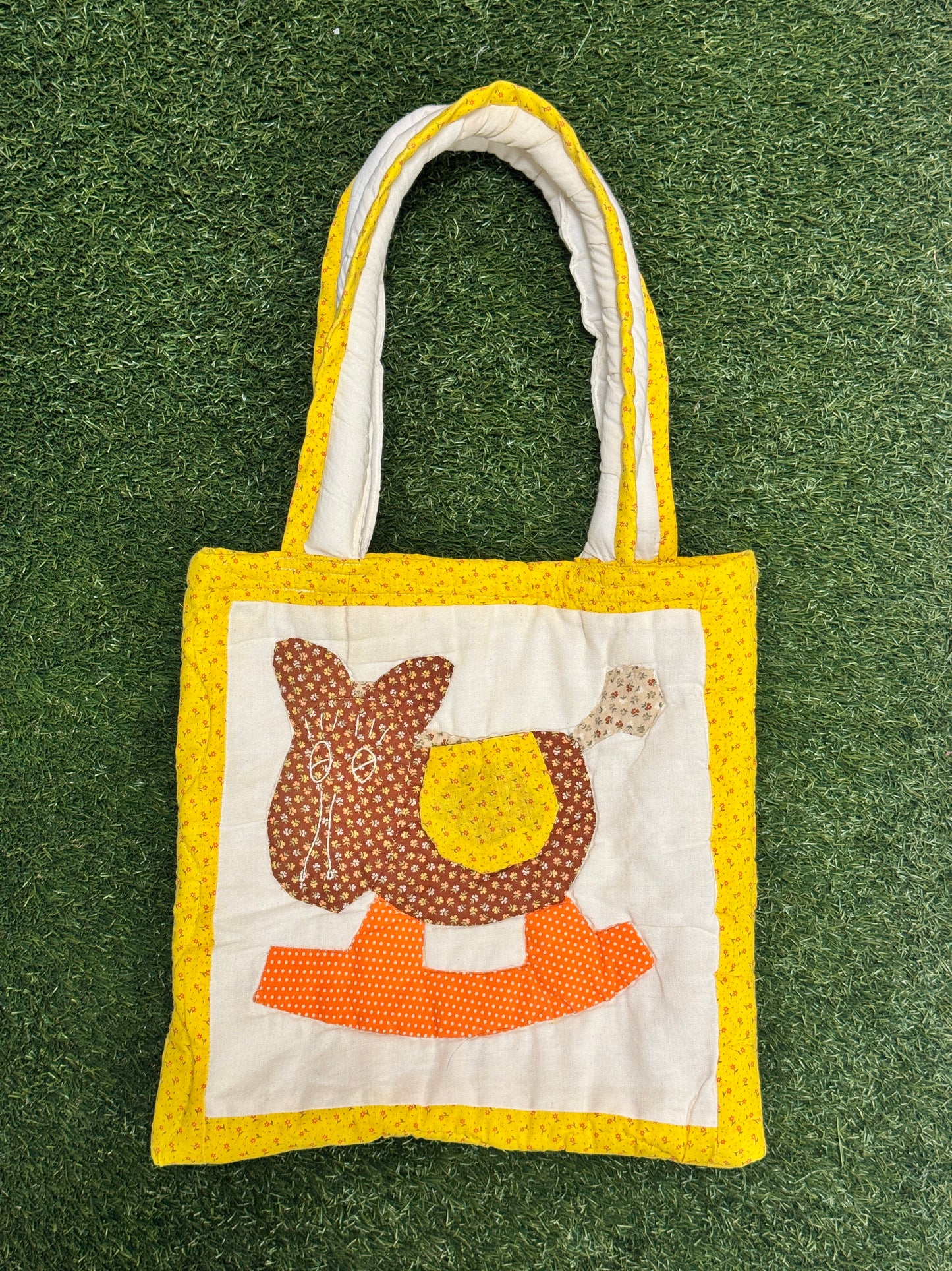 Upcycled Quilted Tote - Duck/Rocking Horse  | MN X Community