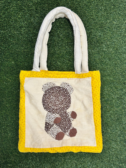 Upcycled Quilted Tote - Bear/Ball | MN X Community