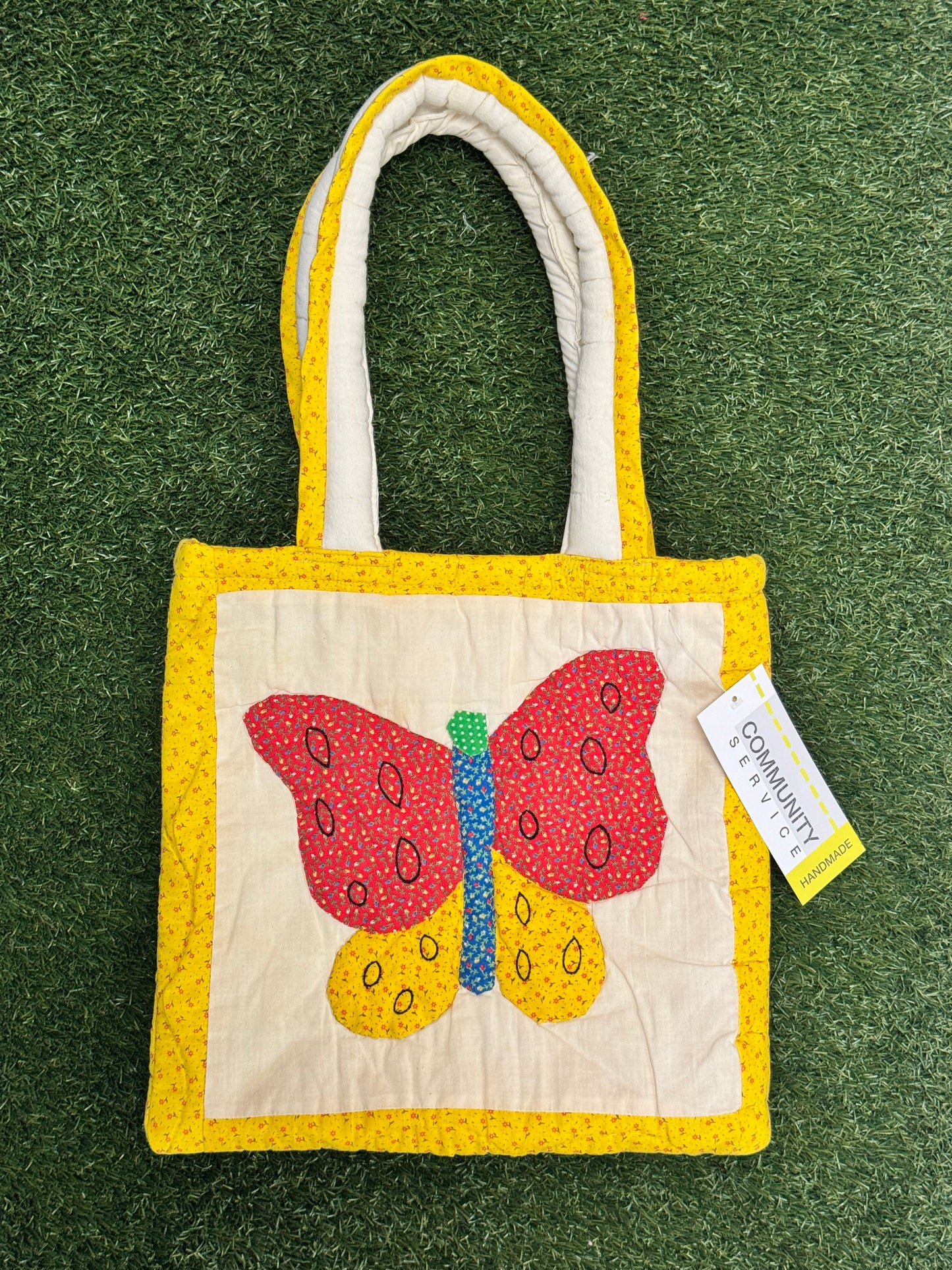 Upcycled Quilted Tote - Flower/Butterfly | MN X Community