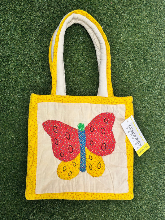 Upcycled Quilted Tote - Flower/Butterfly | MN X Community