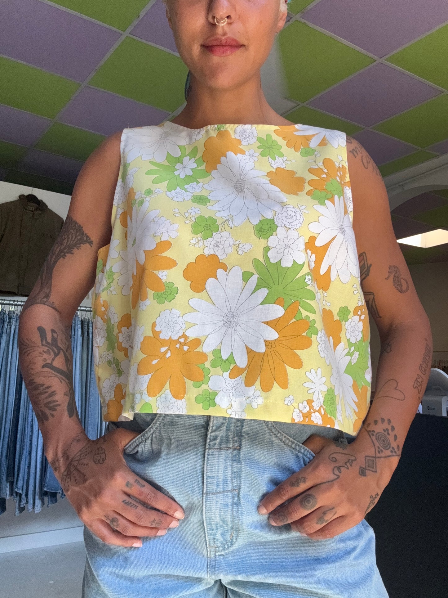 Sz XL Handmade Cotton Floral Tank | Community