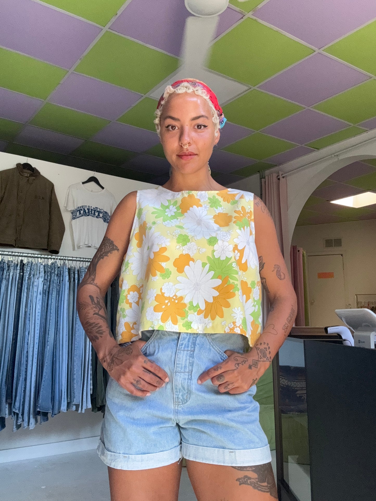 Sz XL Handmade Cotton Floral Tank | Community