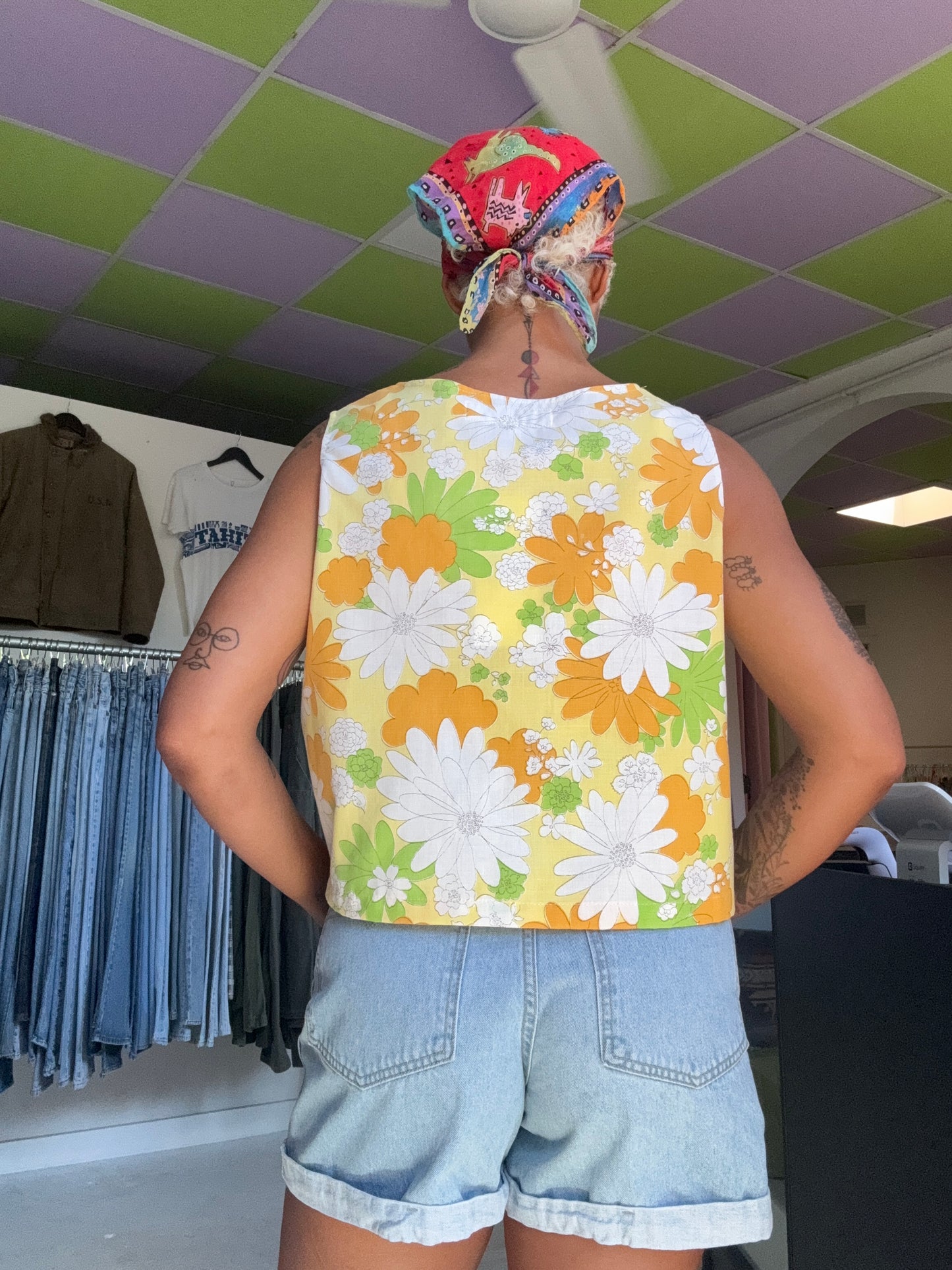 Sz XL Handmade Cotton Floral Tank | Community