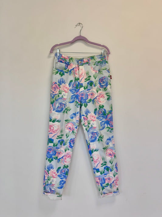 Floral 90's Denim Pants