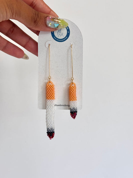 Beaded Cigarette Earrings | Yeehaw Love Designs