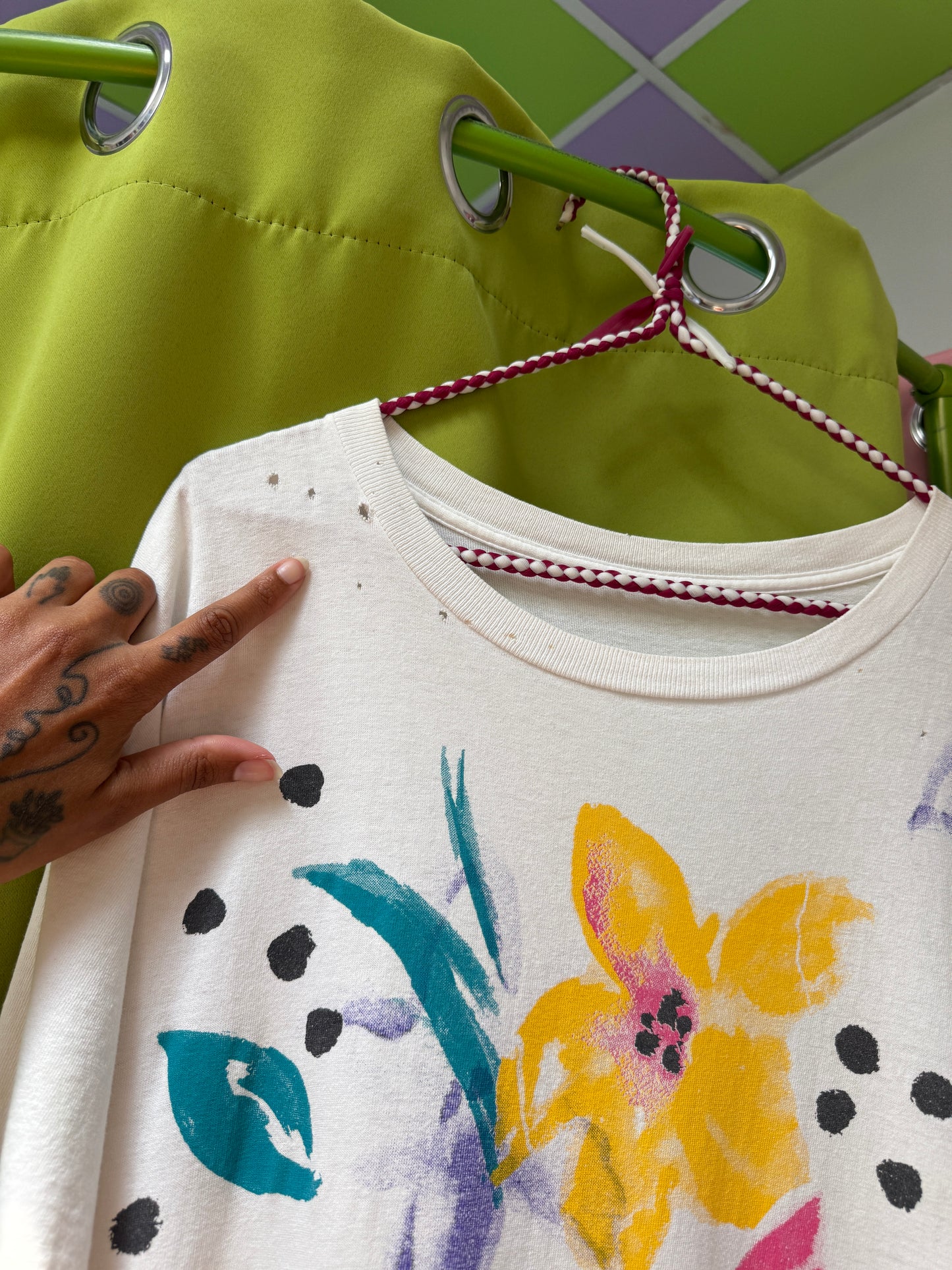 Sz. XL Handmade Floral T-Shirt Dress