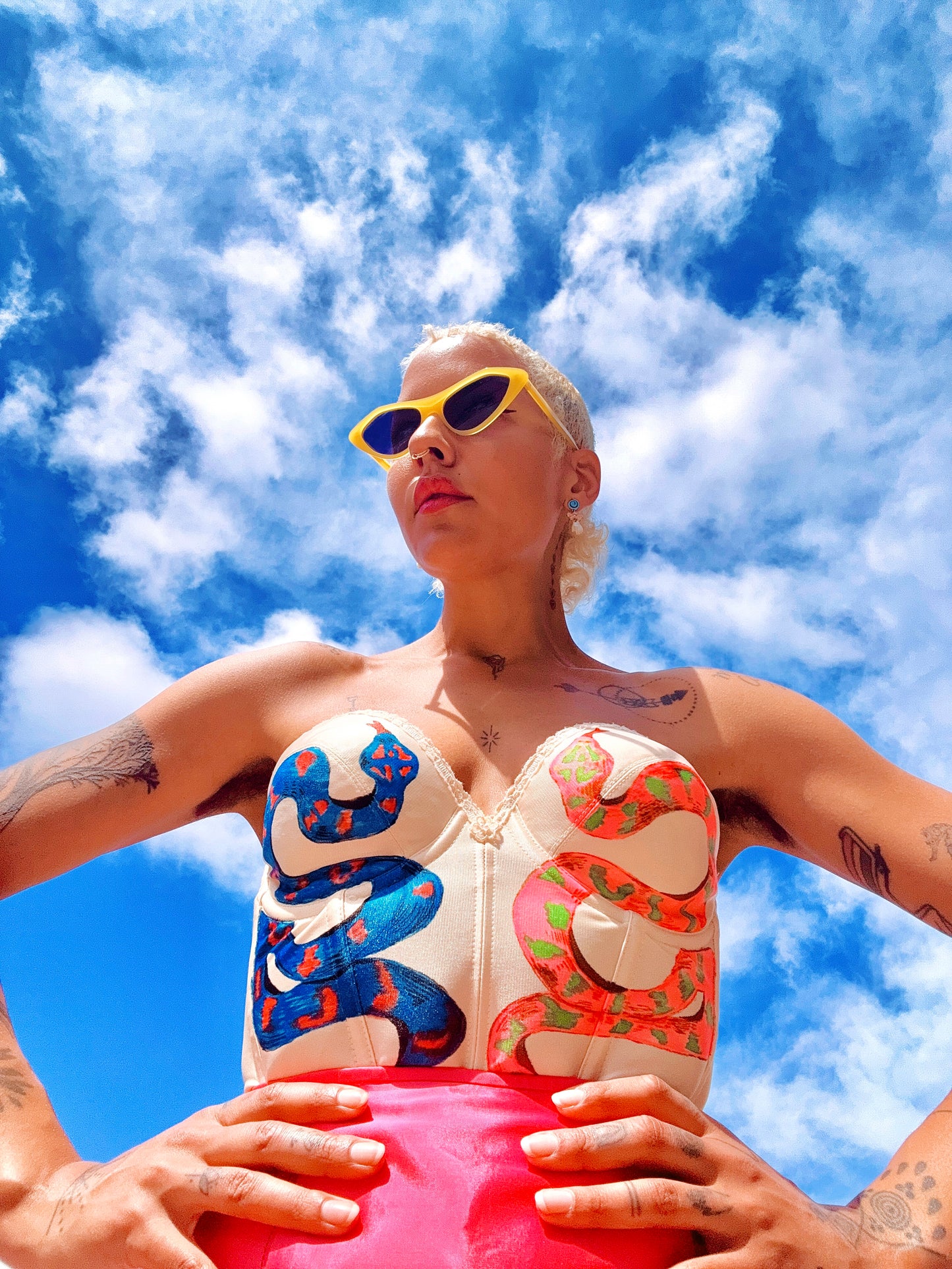 38C Hand-Painted Snake Bustier | by Michelle