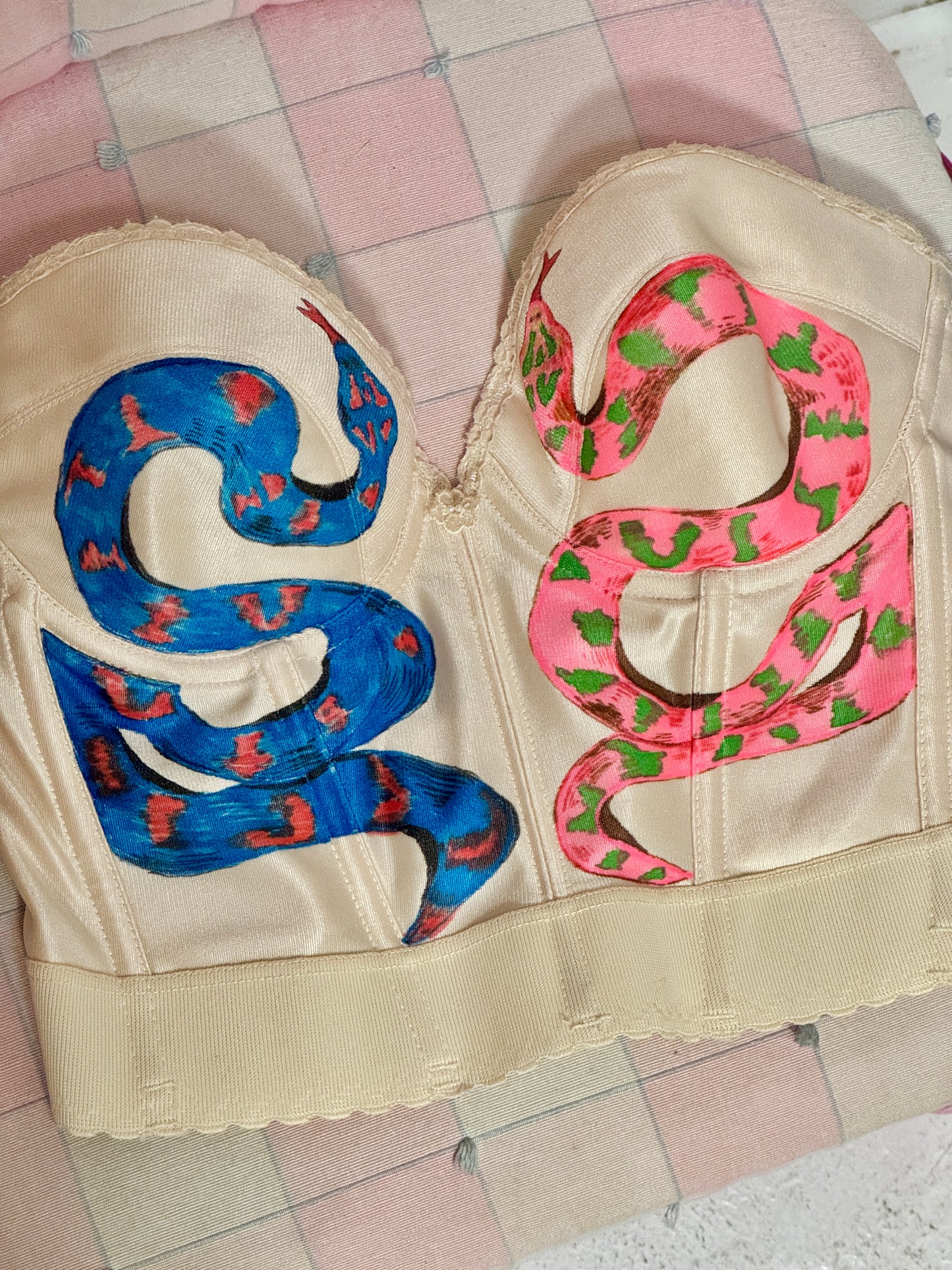 38C Hand-Painted Snake Bustier | by Michelle
