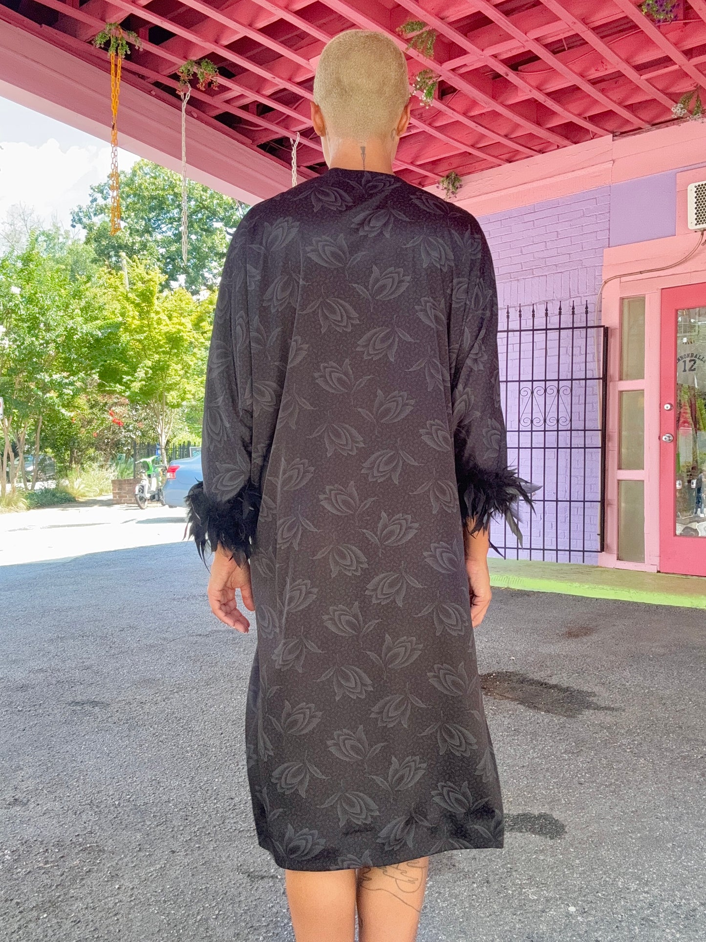 Sz M/L Handmade Feather Sleeve Party Dress