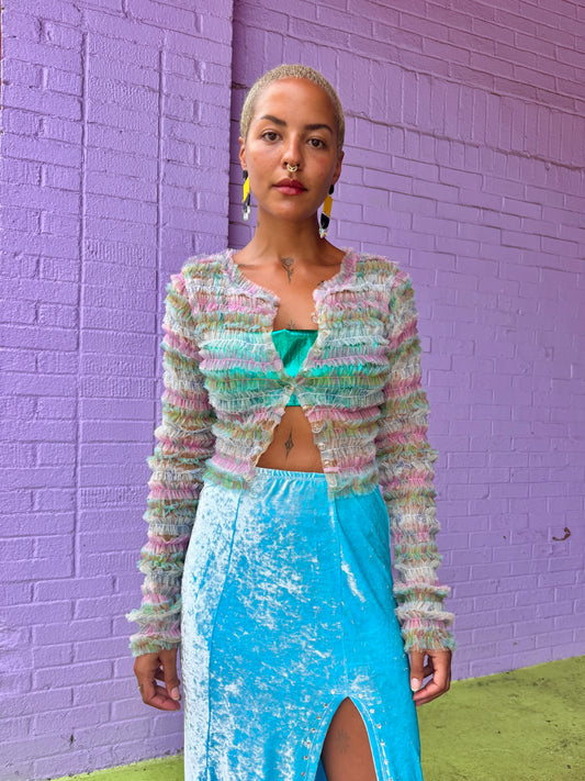 Sz M Susan Fang Tulle Rainbow Cardigan