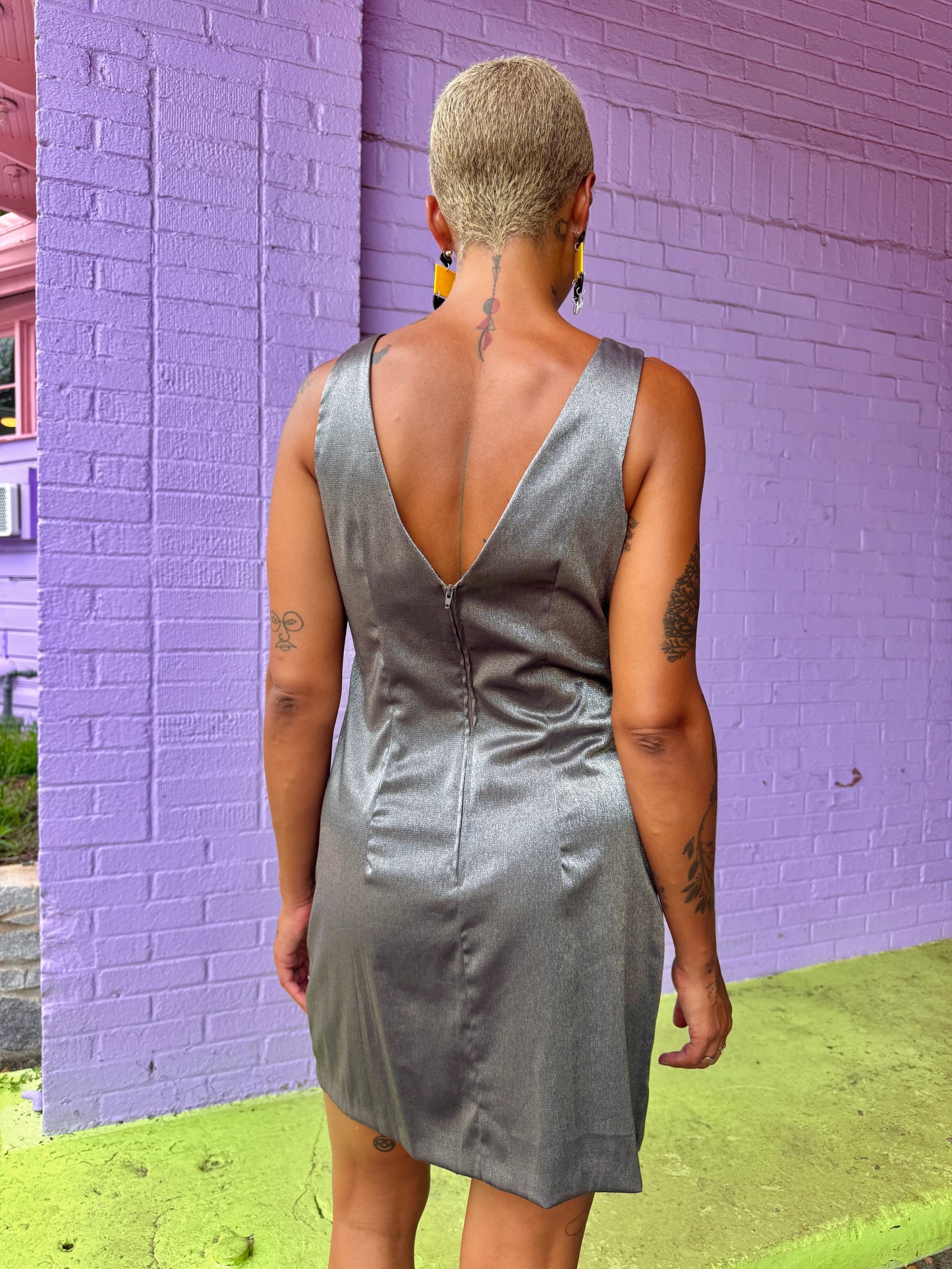 Sz. M Vintage 90's Silver Leaf Dress