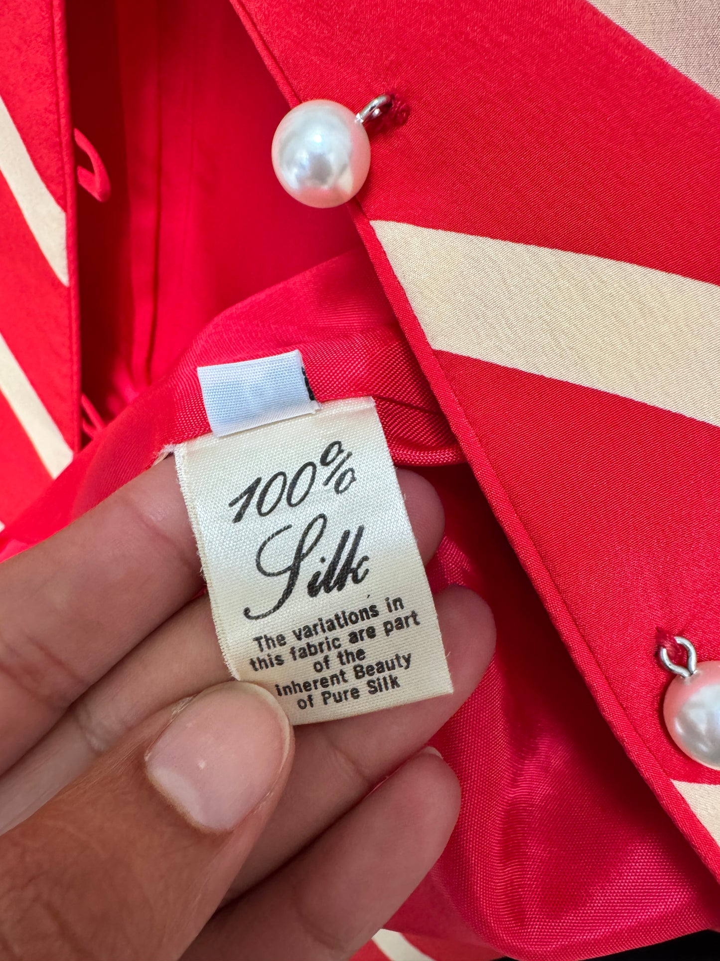 Sz M 100% Silk 80's Stripe Jacket