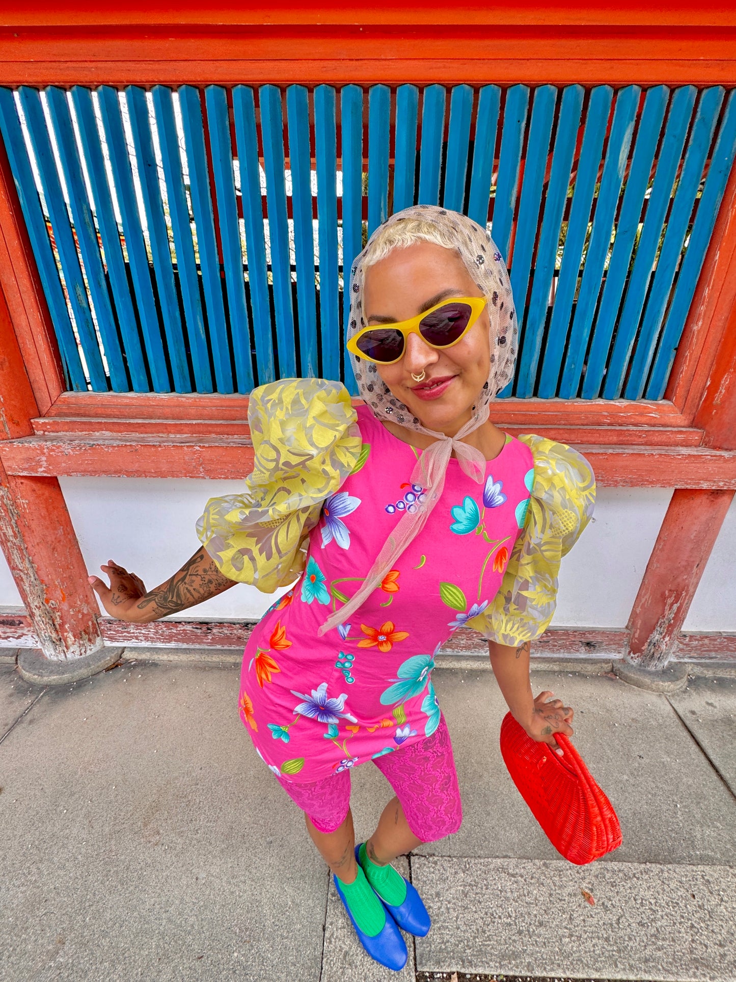 Sz S Upcycled Floral Puff Sleeve Mini Dress | MN X Community