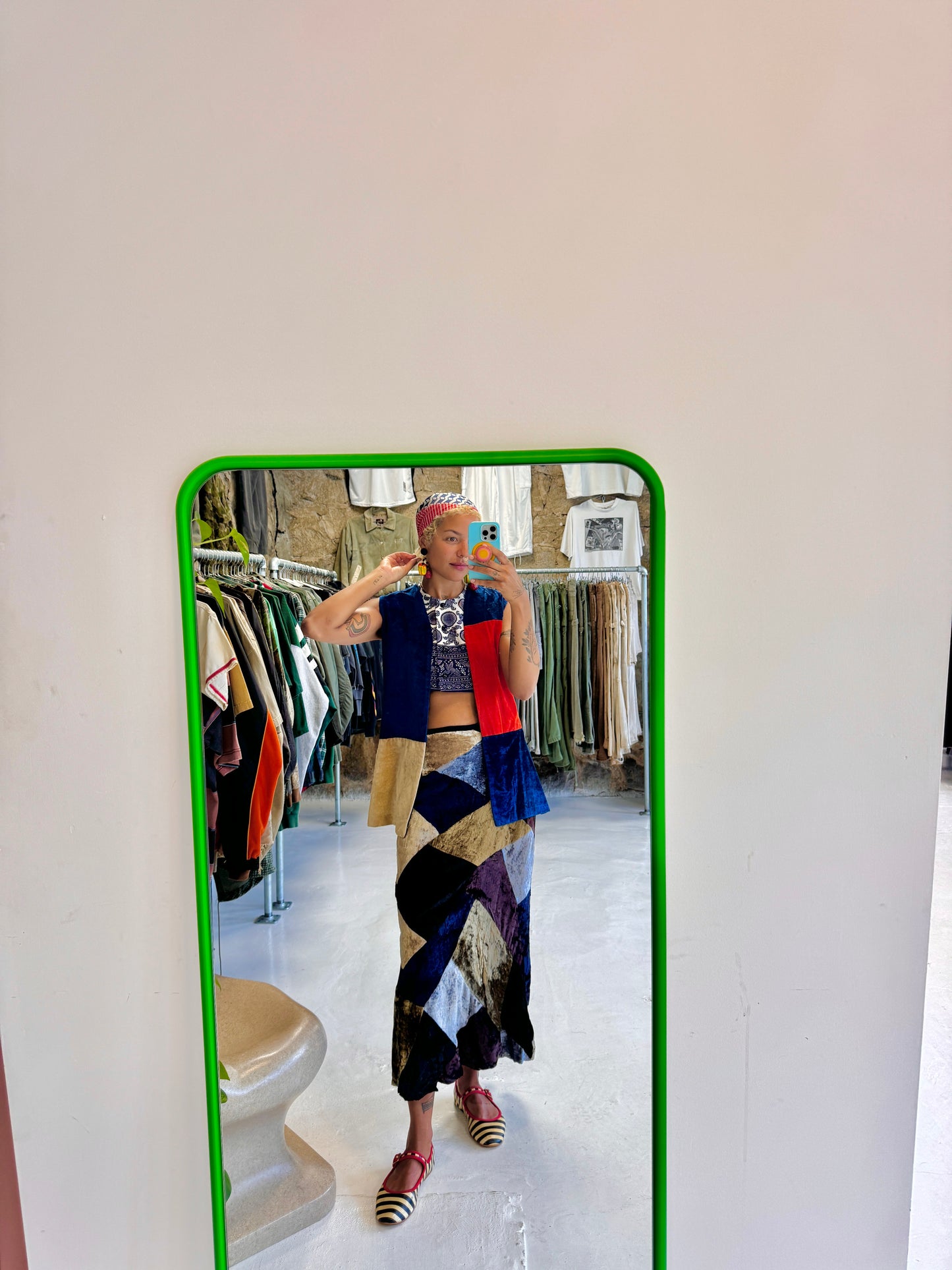 Size M/L, Vintage Harlequin Patchwork Skirt