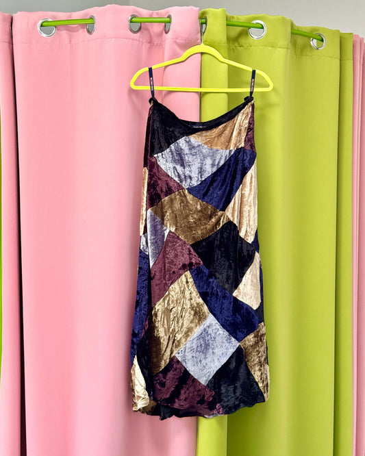 Size M/L, Vintage Harlequin Patchwork Skirt