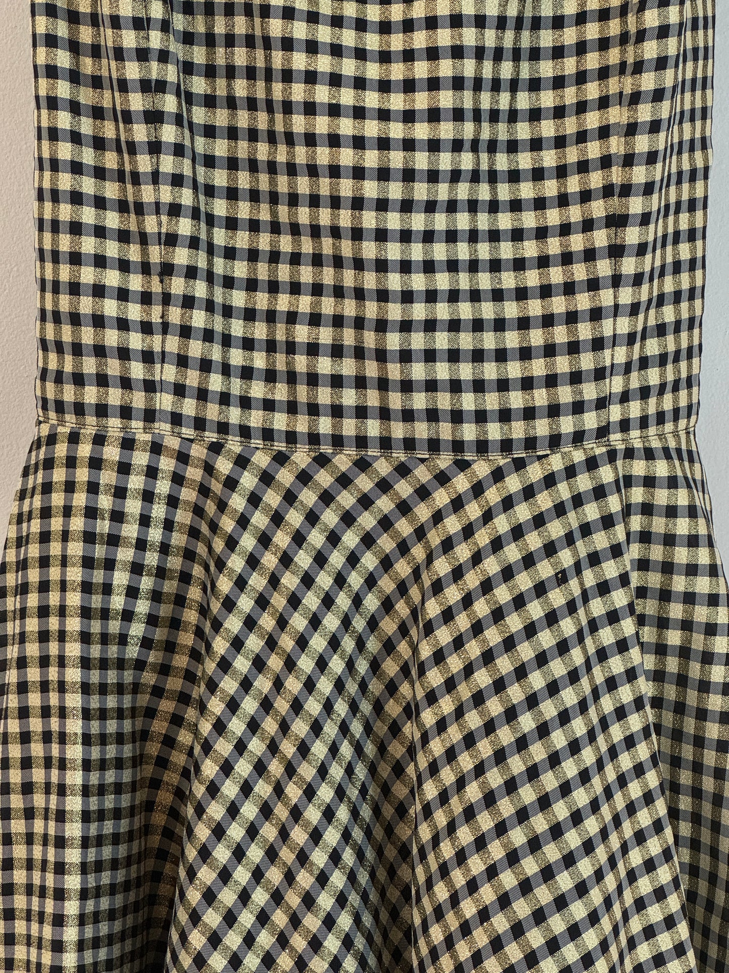 Sz M VTG Checkered A-Line Fit + Flare Dress