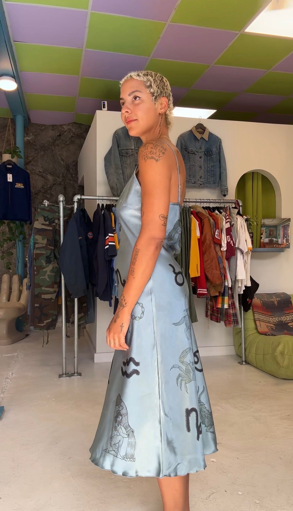 Hand-Printed Blue Zodiac Slip | Celestial Habits