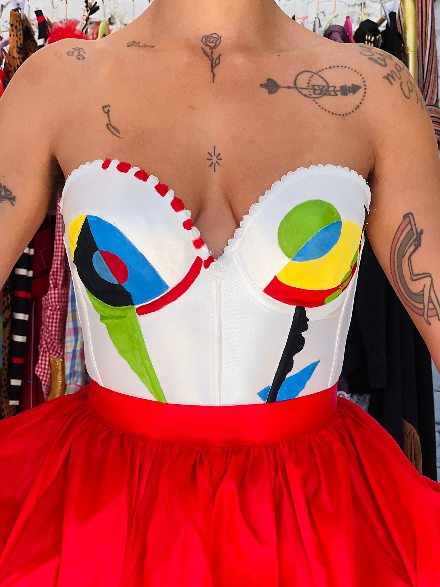 34D Hand-Painted Abstract Bustier | by Michelle