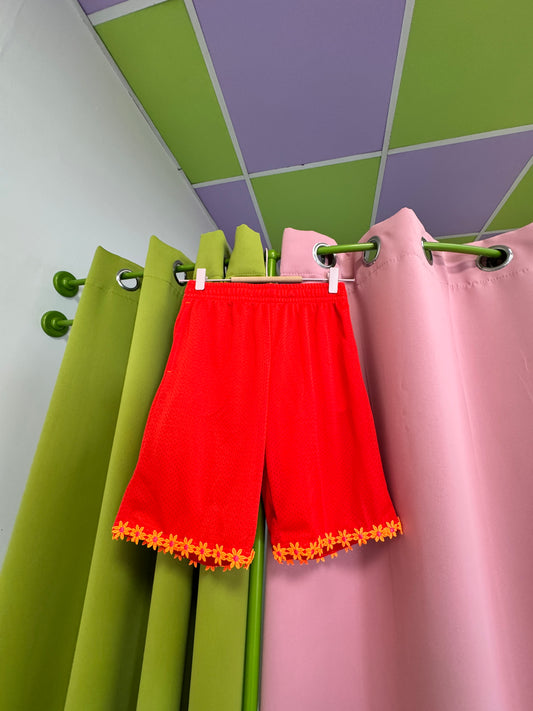 S/M Upcycled Basketball Shorts | Orange