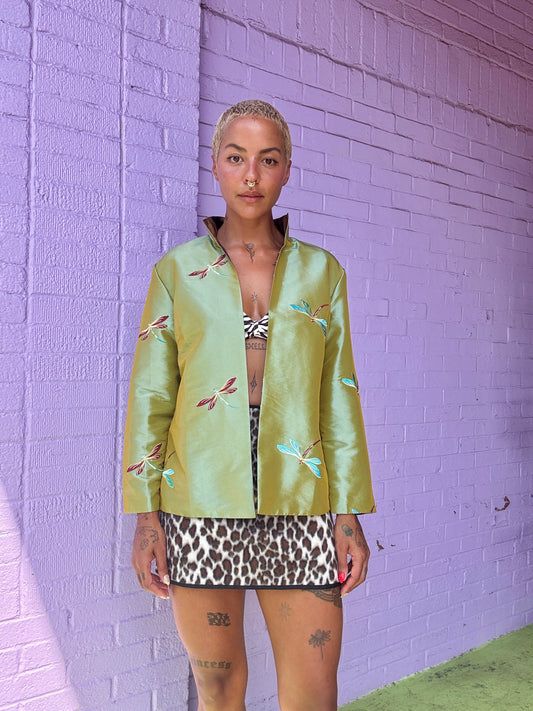 Sz M/L Y2K Iridsescent Dragonfly Jacket