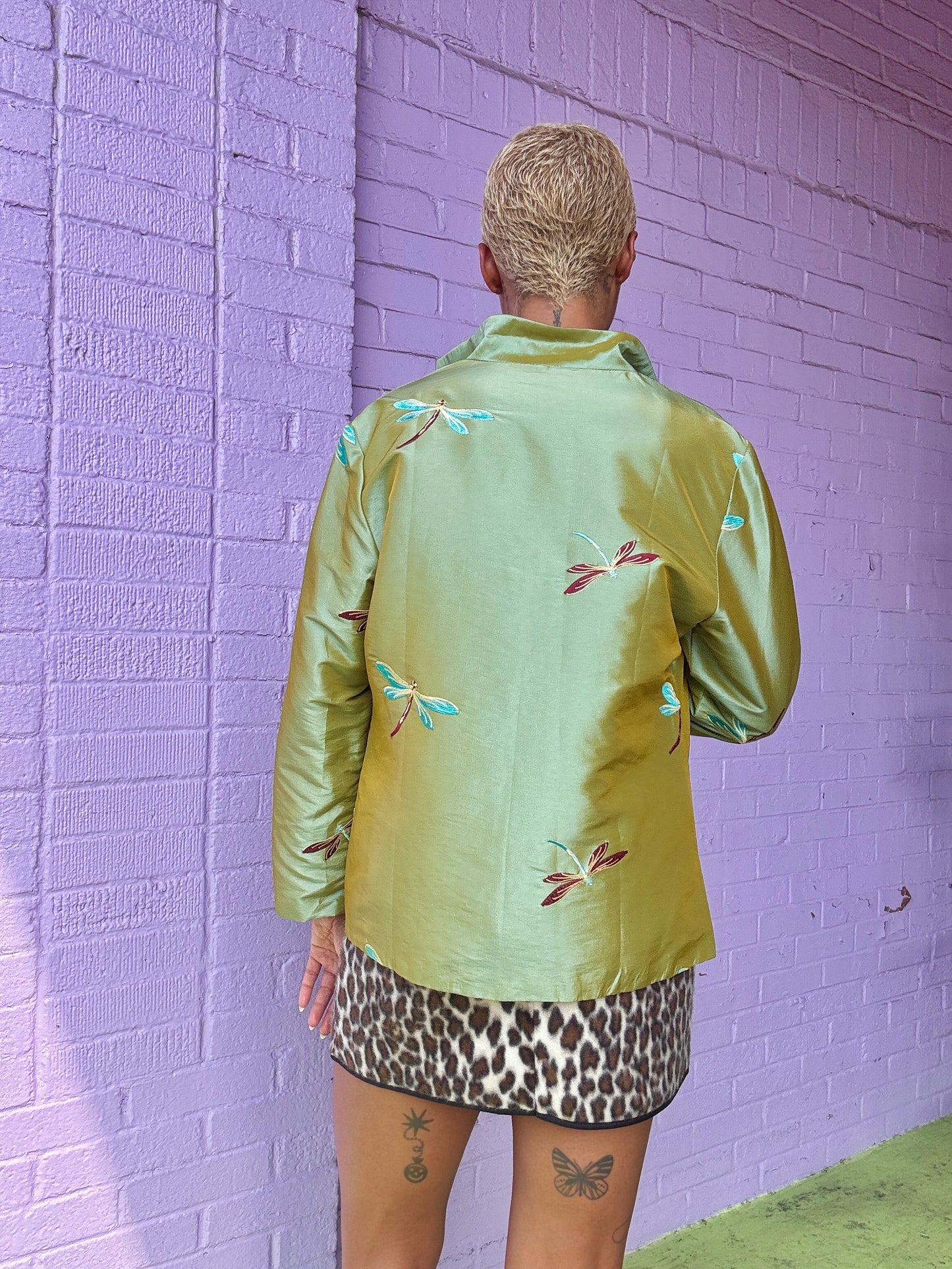 Sz M/L Y2K Iridsescent Dragonfly Jacket