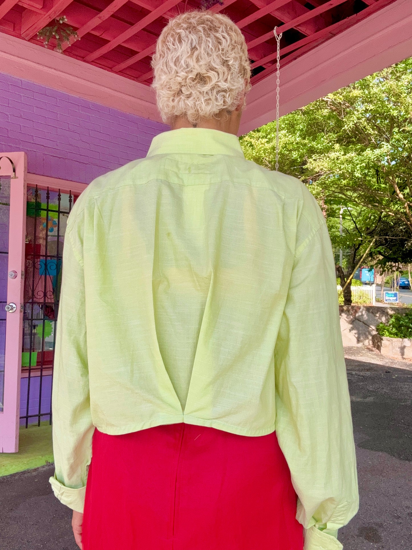 Sz M/L Upcycled STOP/GO Applique Oxford | MN X Community