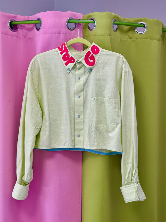 Sz M/L Upcycled STOP/GO Applique Oxford | MN X Community