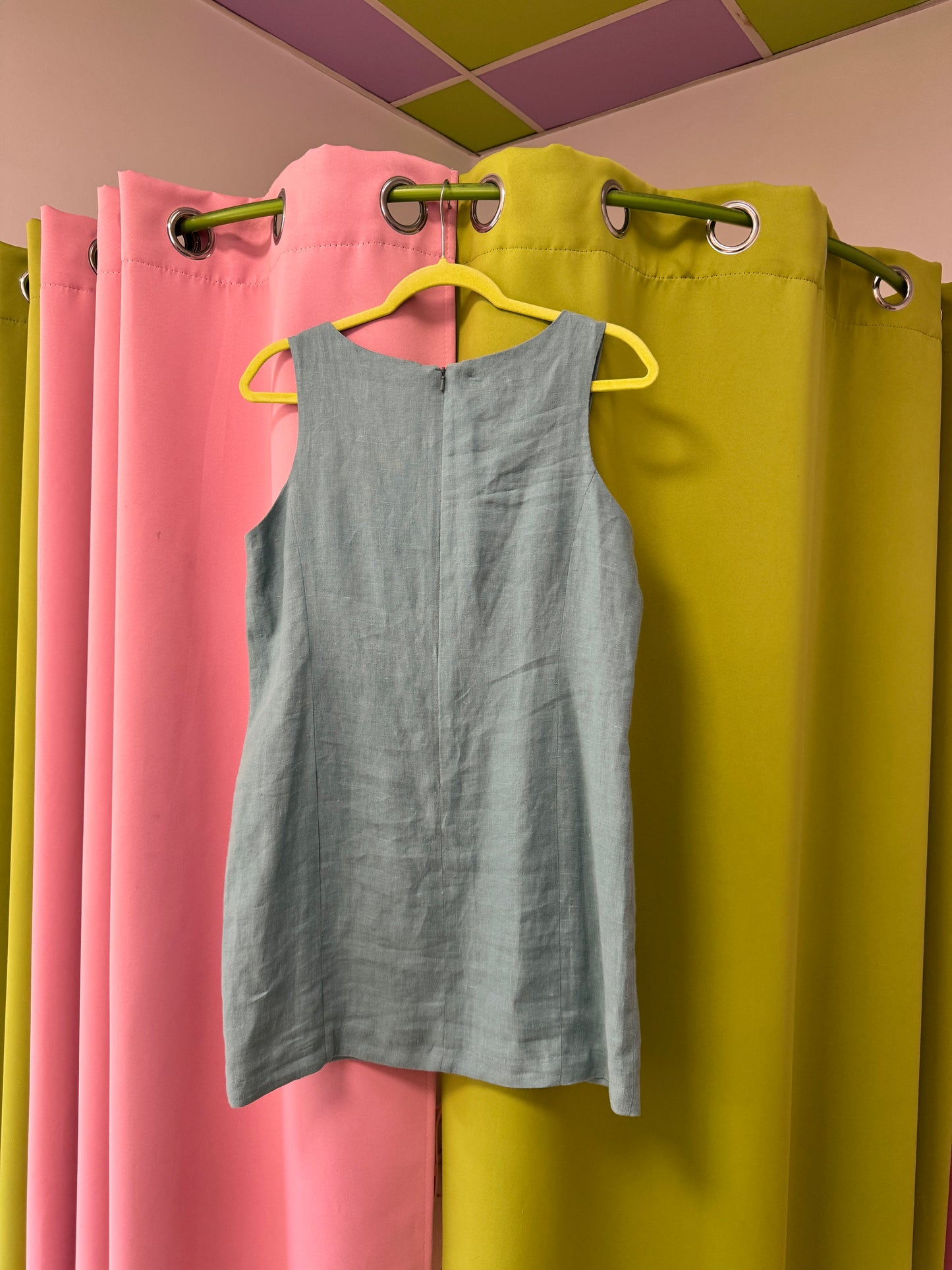Sz M Upcycled Applique Linen Shift Dress | MN X Community