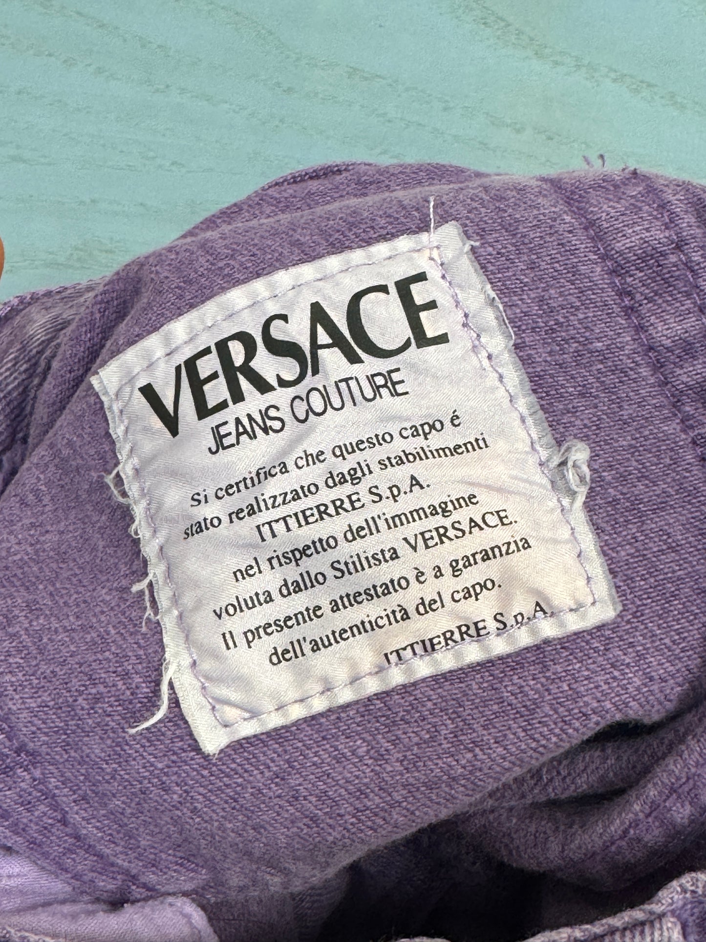 Sz XS 90's Versace Straight-Leg Purple Jeans